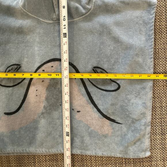 STELLA MCCARTNEY KIDS Hooded w/ Eyes Blue Whale Velour and Terry Poncho Towel S - Picture 9 of 9